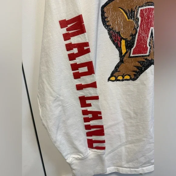 Game Day Couture Women’s White Maryland Terrapins Glitter Logo Long Sleeve Shirt - Picture 3 of 7